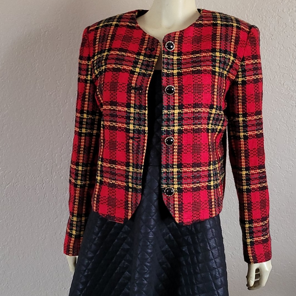 Vintage Kate McNaughton plaid tweed jacket 10